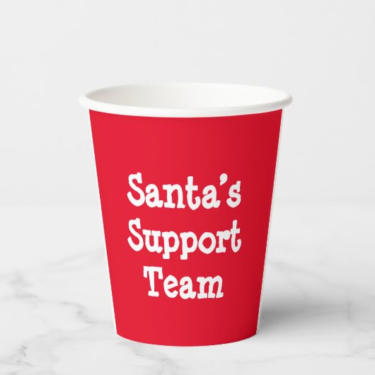 Gobelets En Papier Équipe de support père Noël (Recto)