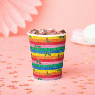 Gobelets En Papier Eric Carle Caterpillar Rainbow Stripe Motif