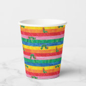 Gobelets En Papier Eric Carle | Caterpillar Rainbow Stripe Motif (Recto)