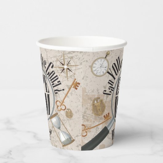 Gobelets En Papier Escape Room Party Fournitures Mystery Scavenger Ch (Droite)