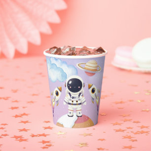 Gobelets En Papier Espace aquarelle Baby shower Little Explorer