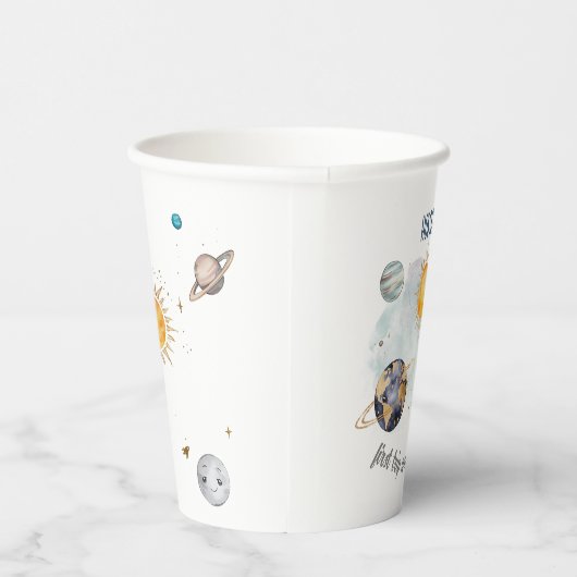 Gobelets En Papier Espace Extérieur Anniversaire Galaxie Soleil Lune  (Droite)