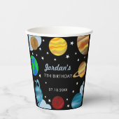 Gobelets En Papier Espace Extérieur Anniversaire Planètes Galaxy Boys (Recto)