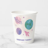 Gobelets En Papier Espace extra-atmosphérique Galaxie Planète Fille 1 (Verso)