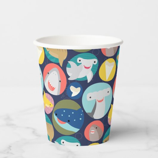 Gobelets En Papier Espèces de requins mignons (Recto)