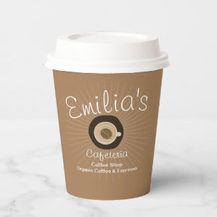 Gobelets En Papier Espresso Coffee Shop Logo d'entreprise