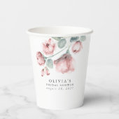 Gobelets En Papier Etanche Rose Duisière Fleurs d'Aquarelle Elégante (Verso)