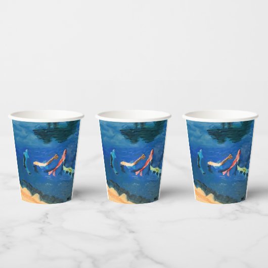 Gobelets En Papier Étang de carpes (Multi)