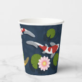 Gobelets En Papier Étang japonais de poissons Koi (Verso)