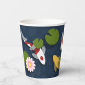 Gobelets En Papier Étang japonais de poissons Koi (Recto)
