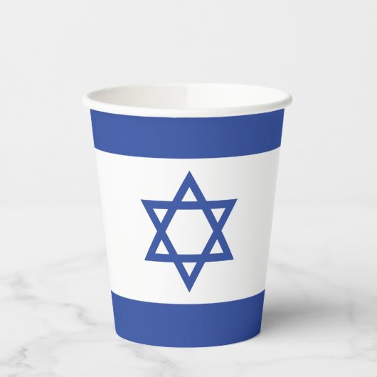 Gobelets En Papier Etat d'Israël Drapeau, Étoile de David Juifs (Gauche)