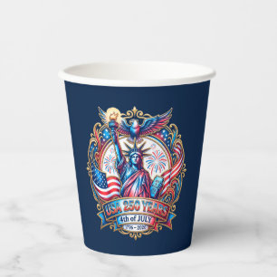 Gobelets En Papier États-Unis 250 ans 4 juillet 1776-2026