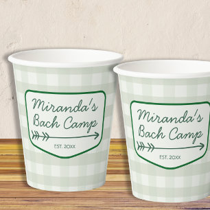Gobelets En Papier Été Bach Camp Badge Bachelorette Camping