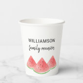 Gobelets En Papier Eté Famille de Réunion Pastèque (Verso)