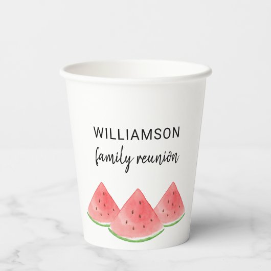 Gobelets En Papier Eté Famille de Réunion Pastèque (Verso)