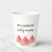 Gobelets En Papier Eté Famille de Réunion Pastèque (Recto)