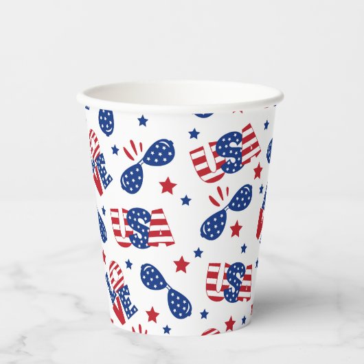 Gobelets En Papier Été Patriotique USA (Recto)