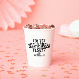 Gobelets En Papier Êtes-vous Chute-O-Ween Jésus Christian Halloween