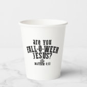 Gobelets En Papier Êtes-vous Fall-O-Ween Jésus-Christ Noël d'Hallowee (Recto)