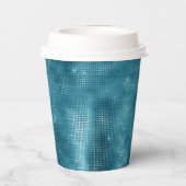 Gobelets En Papier Étincelle Turquoise (Verso)