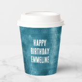 Gobelets En Papier Étincelle Turquoise (Recto)