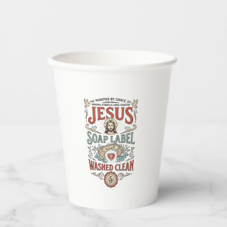 Gobelets En Papier Étiquette de savon Jésus Lavé Propre Savon de Jésu