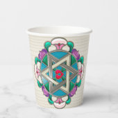 Gobelets En Papier Étoile de jardin dans les tasses de papier Shabbos (Verso)