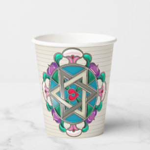 Gobelets En Papier Étoile de jardin dans les tasses de papier Shabbos
