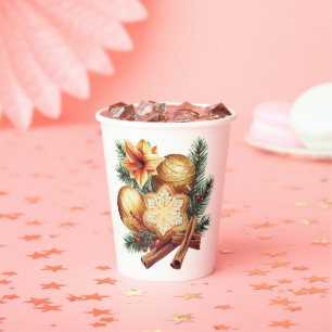 Gobelets En Papier Étoile de Noël dorée à la cannelle