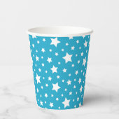 Gobelets En Papier Étoiles blanches avec couleur de fond modifiable (Verso)