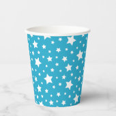 Gobelets En Papier Étoiles blanches avec couleur de fond modifiable (Recto)