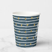 Gobelets En Papier Etoiles Bleues Bleues Or (Droite)