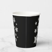 Gobelets En Papier Étoiles d'argent parkly Noël vacances noires (Droite)