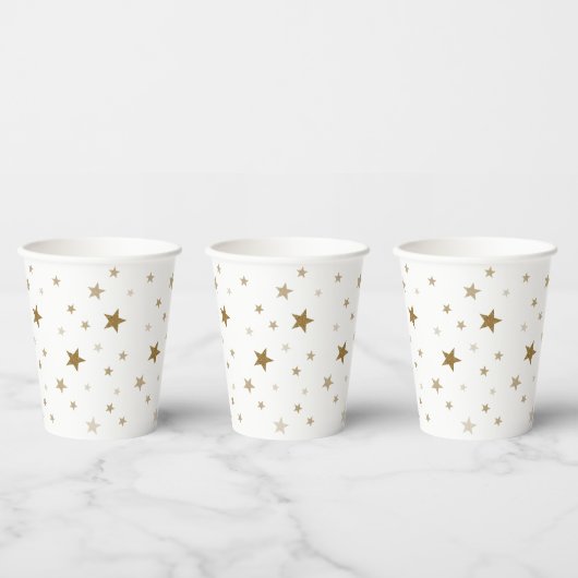 Gobelets en papier Étoiles Dorées (Multi)