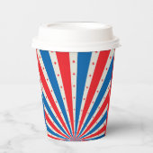 Gobelets En Papier Étoiles et rayures 4 juillet rétro (Recto)