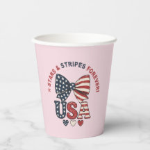 Étoiles et Rayures Patriotiques Bow Tasses en Papi