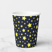Gobelets En Papier Etoiles jaunes et Motif bleu foncé (Verso)
