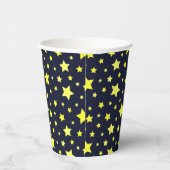 Gobelets En Papier Etoiles jaunes et Motif bleu foncé (Droite)