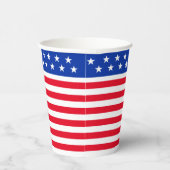 Gobelets En Papier Étoiles sur Bleu & Rouge Blanc rayé (Droite)
