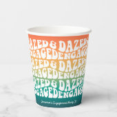 Gobelets En Papier Étourdie Fiancée Fête de Fiançailles Rétro (Verso)