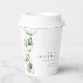 Gobelets En Papier Eucalyptus 60e fête d'anniversaire adulte (Recto)