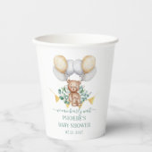 Gobelets En Papier Eucalyptus Bearly Wait Bear & Balloons Baby shower (Recto)