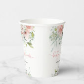 Gobelets En Papier Eucalyptus bébé floral moelleux dans le baby showe (Droite)