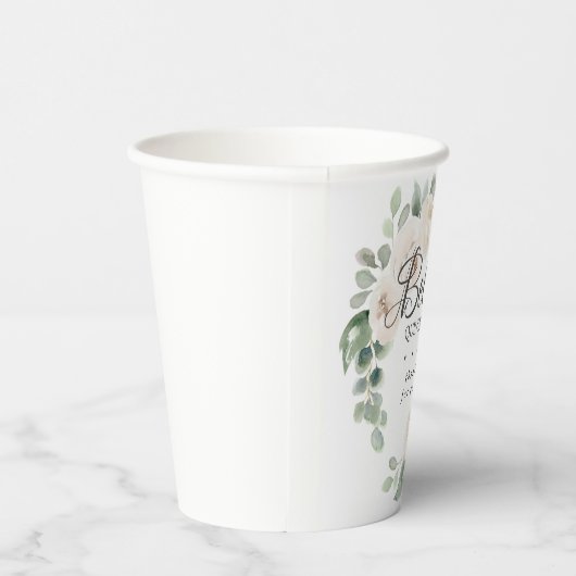 Gobelets En Papier Eucalyptus Blanc Floral Quinceanera Merci (Droite)