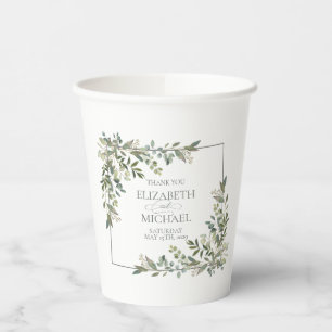 Gobelets En Papier Eucalyptus Botanique Sage Vert Mariage Coupes de p