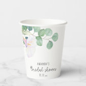 Gobelets En Papier Eucalyptus et fleur de calla - douche nuptiale (Verso)