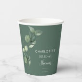 Gobelets En Papier Eucalyptus Fête des mariées de feuillage (Recto)