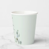 Gobelets En Papier Éucalyptus Feuille Script Fête des mariées minimal (Gauche)