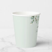 Gobelets En Papier Éucalyptus Feuille Script Fête des mariées minimal (Droite)