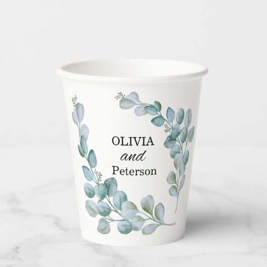 Gobelets En Papier Eucalyptus greenary wedding paper cop (Recto)